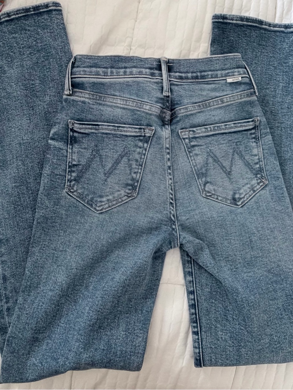 MOTHER Denim The Kick It High Rise Straight Leg Jeans Blue Size 23